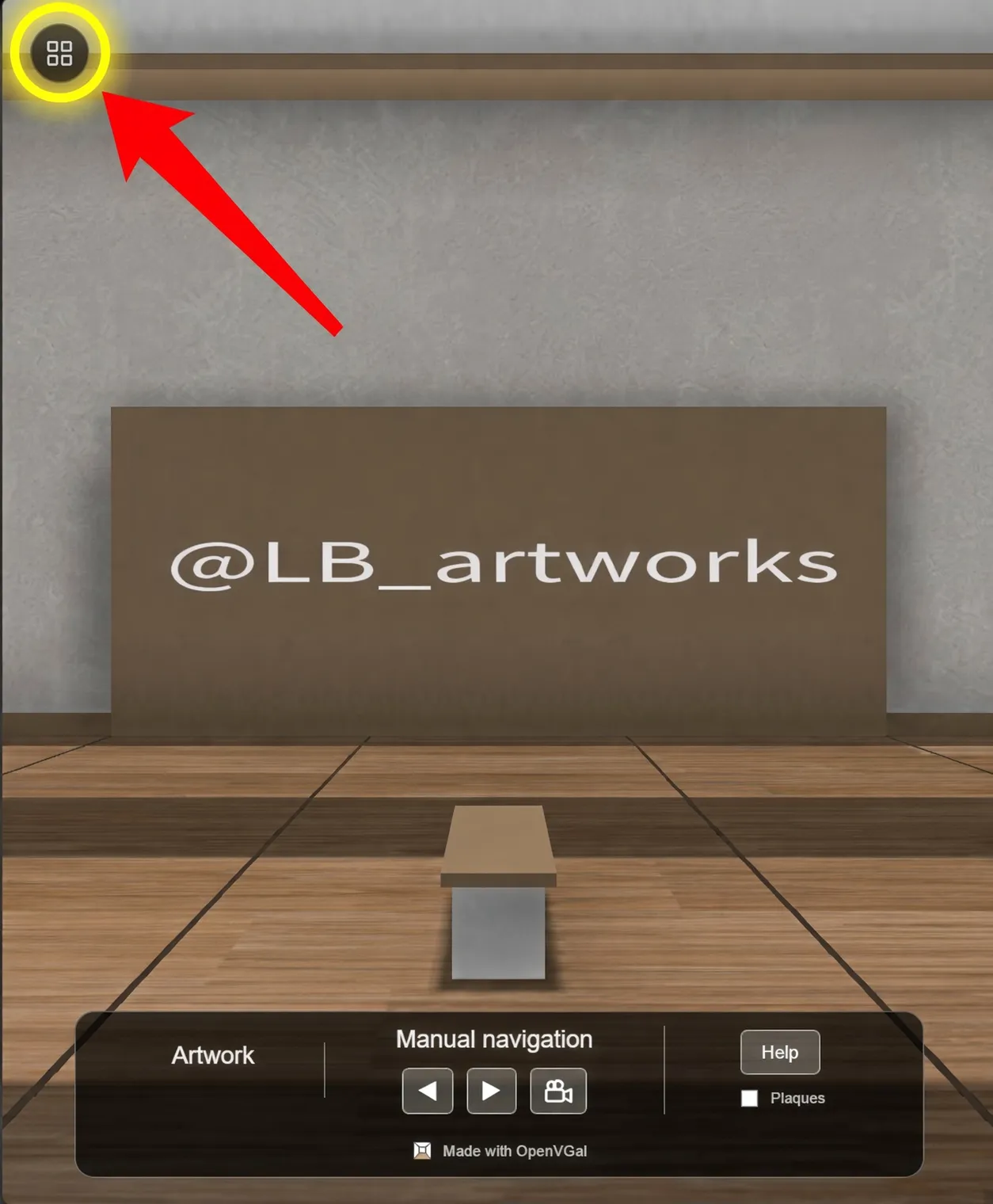 The Gallery Map, open over the room you are standing in.