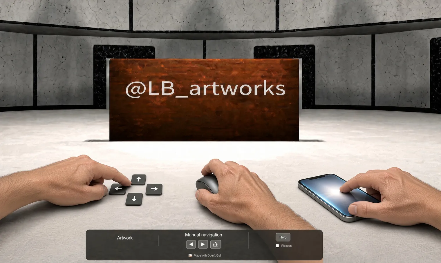 Starting point and how to move with keyboard or with touch devices.